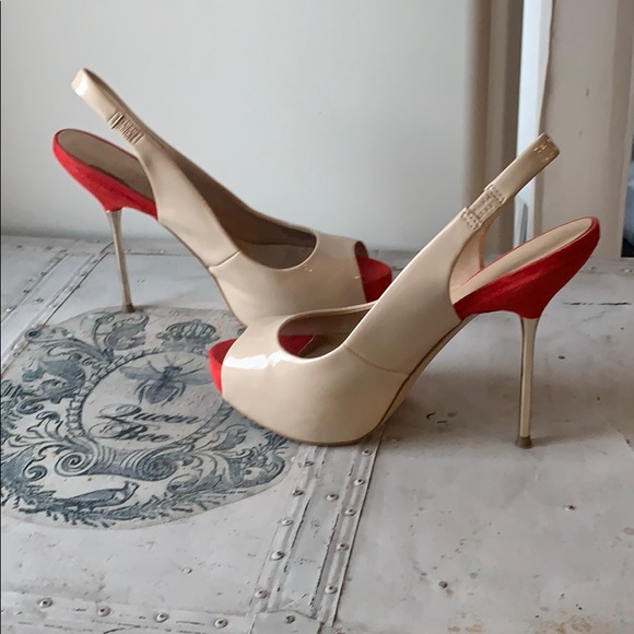 Zara Shoes - Zara Red & Patent Heels Euro Size 39